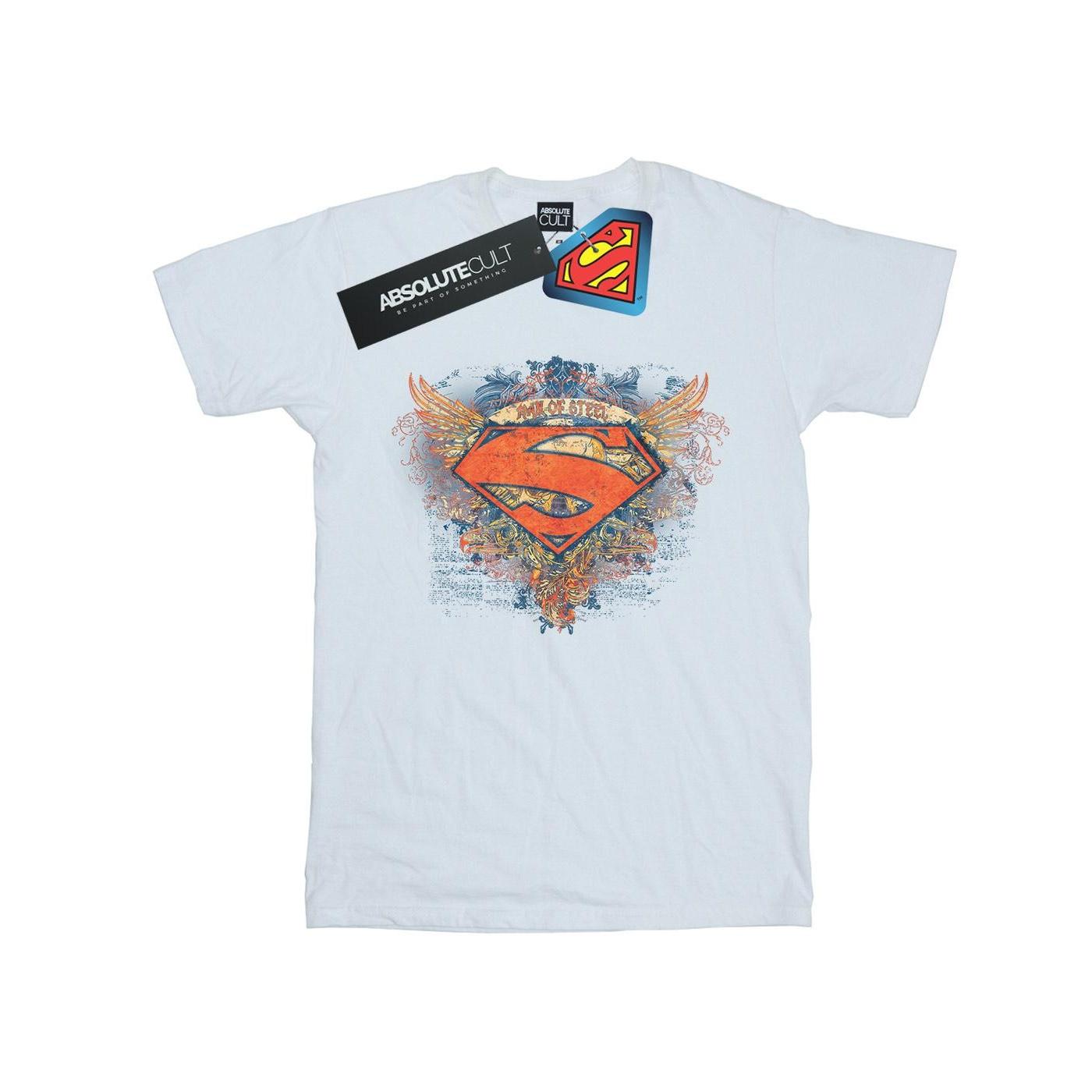 DC Comics Heren Superman Wings Shield T-shirt L wit