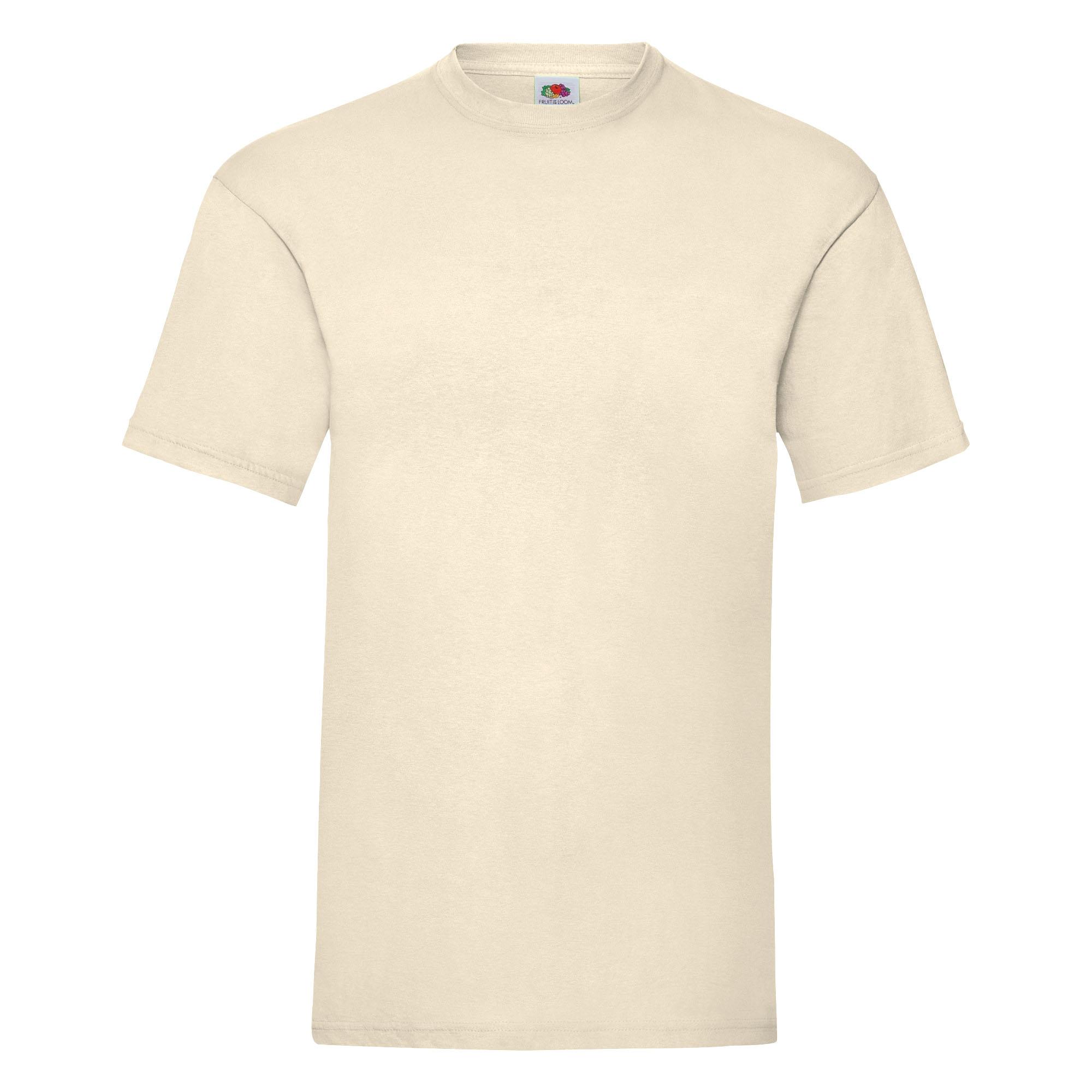 Fruit Of The Loom T-shirt met korte mouwen voor heren L natuurlijk