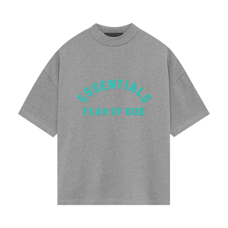Fear of God Essentials Heavy Jersey T-shirt met korte mouwen Dark Heather Oatmeal Heren Tops Grijs 125SP242003F L