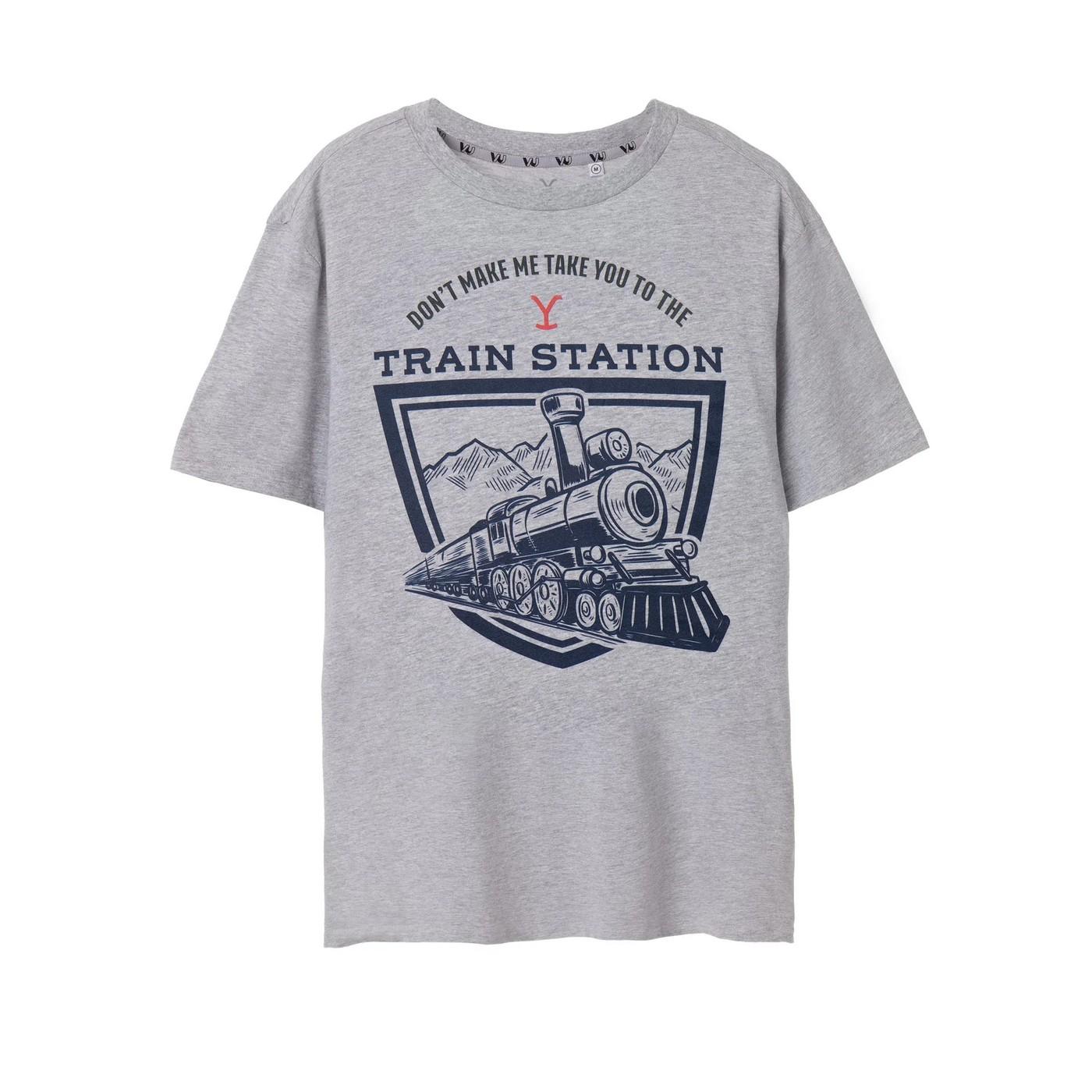 Pertemba FR - Apparel Yellowstone Heren Treinstation T-shirt met korte mouwen 3XL grijs