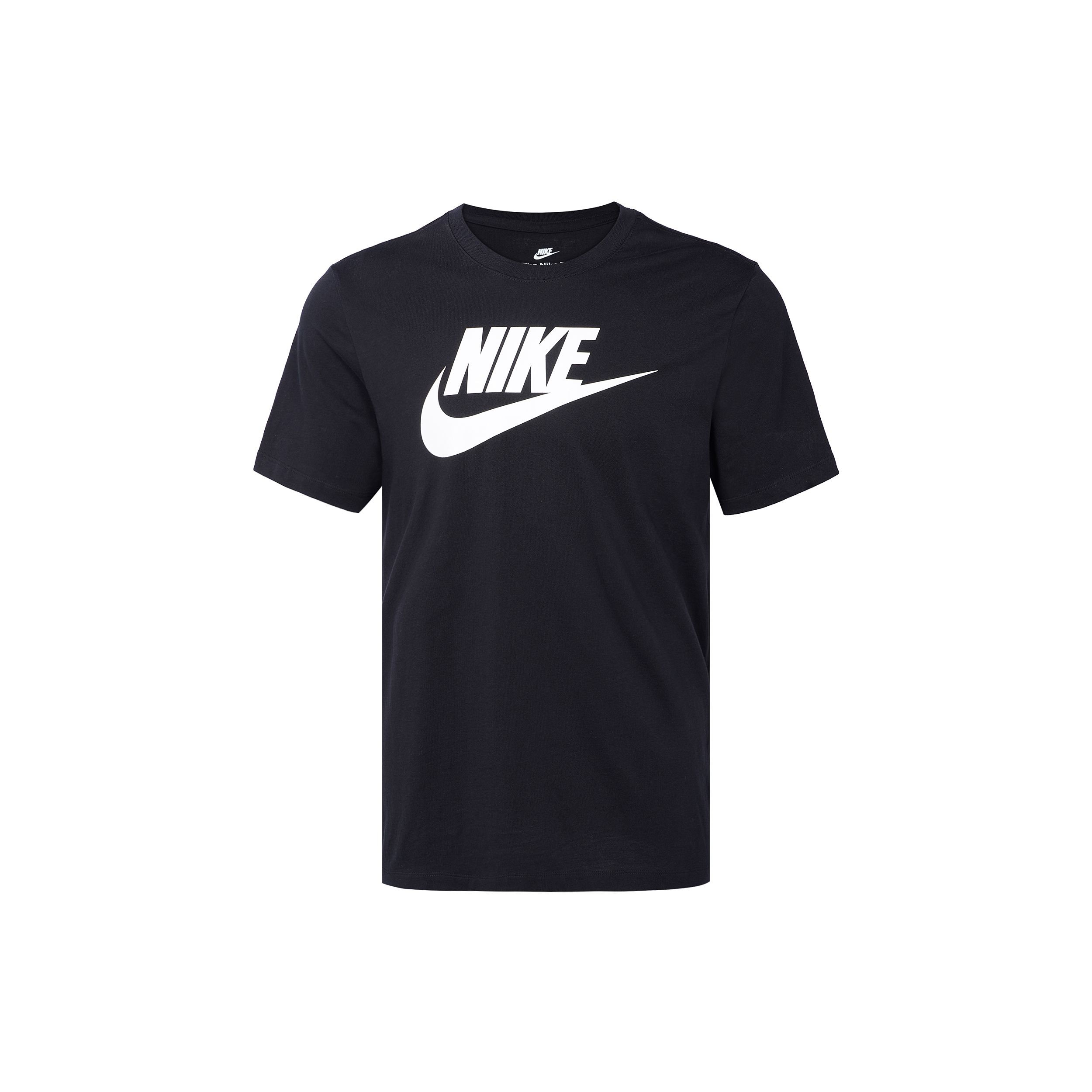 Nike Alphabet Logo Ademend Ronde Hals Sport T-shirt Heren Tops Zwart DX1986-010 L