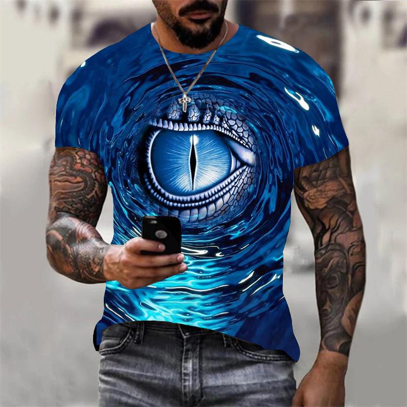HerSight Fire Eye 3D Print T-shirt Mannen Vrouwen Casual Zomer Dier Tee Man O Hals Korte Mouw Losse Tops ademende Koppels T-shirts 6XL