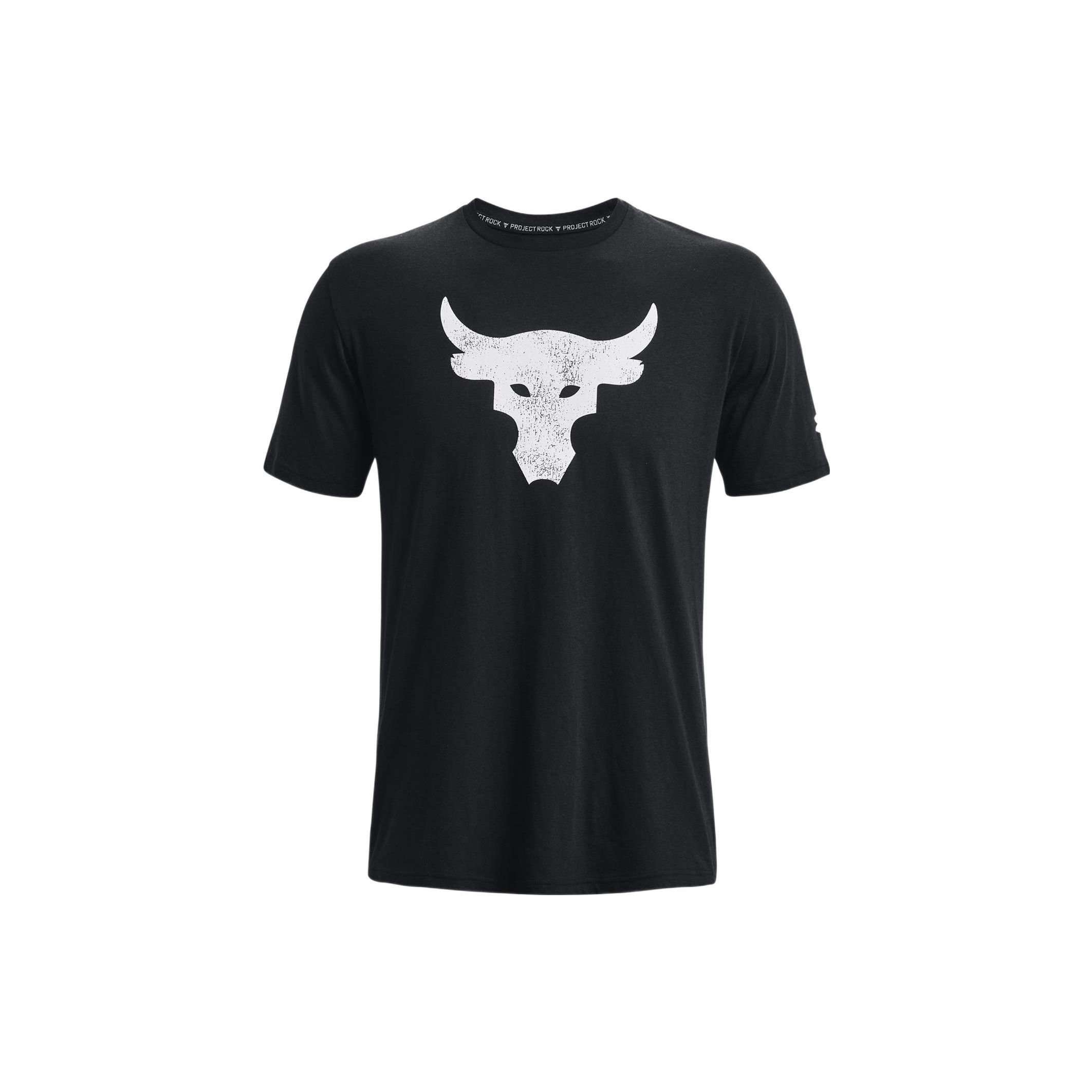 Under Armour Project Rock Brahma Bull Grafische Print Ronde Hals Korte Mouw T-shirt Heren tops Zwart 1361733-003 S