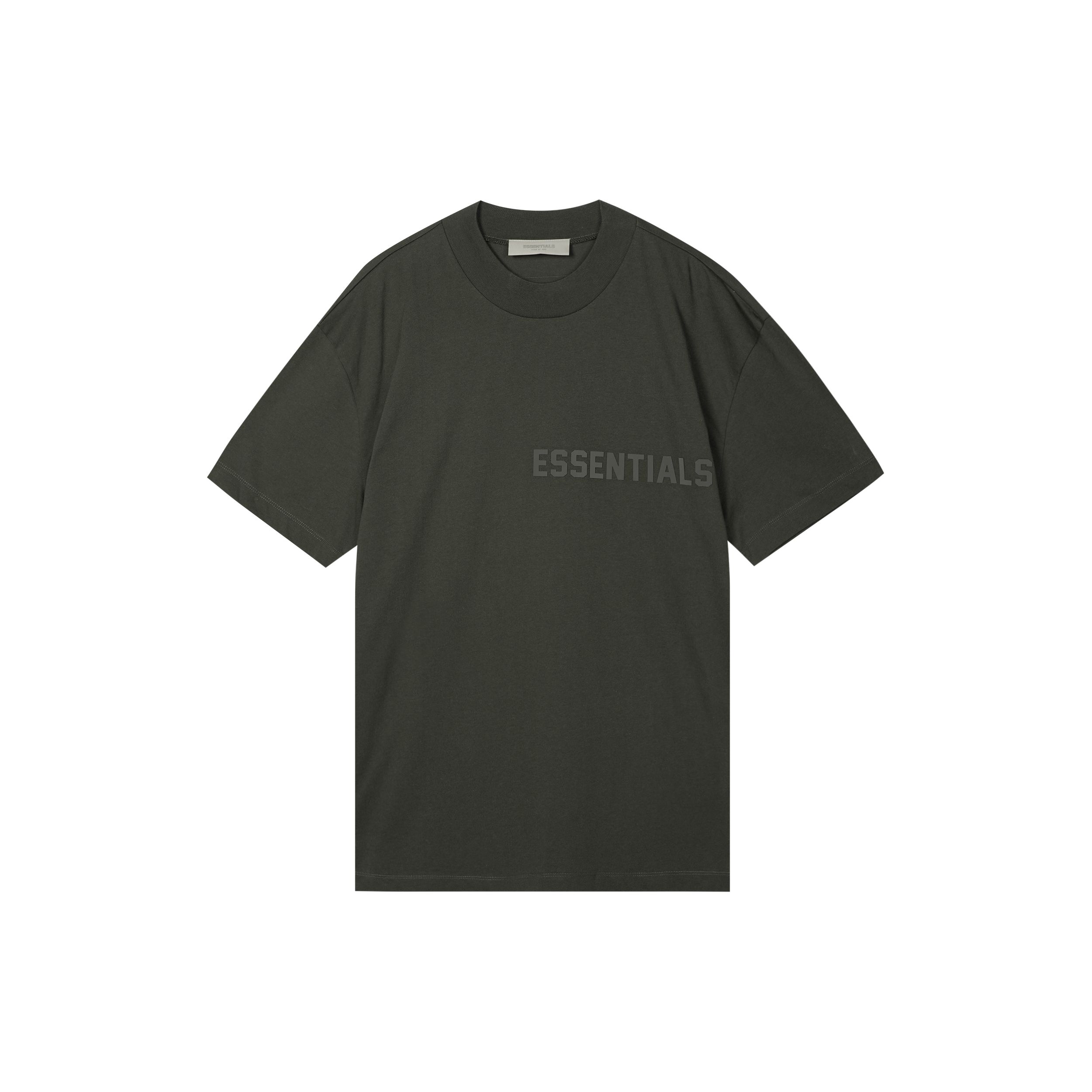 Fear of God Essentials SS23 T-shirt met korte mouwen en letterprint voor heren, vervaagd zwart FOG-SS23-061 XL