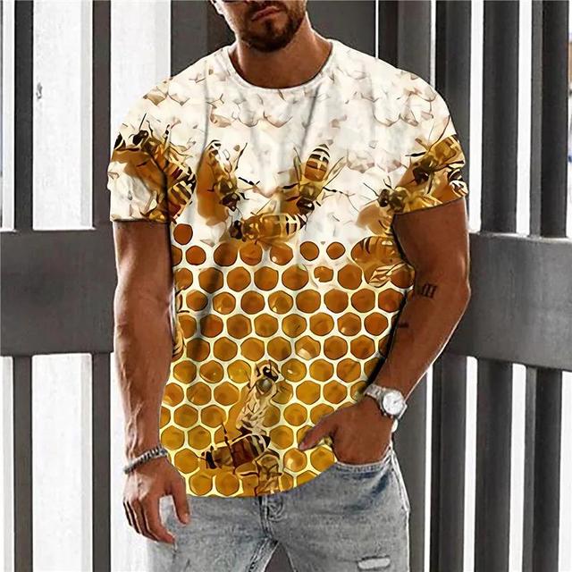 Subilier Heren T-shirt 3D Print Tee Grappige Bij Zomer Korte Mouw T-shirt Mannelijk Casual Unisex Oversized T-shirt Harajuku O-hals Tops XXL