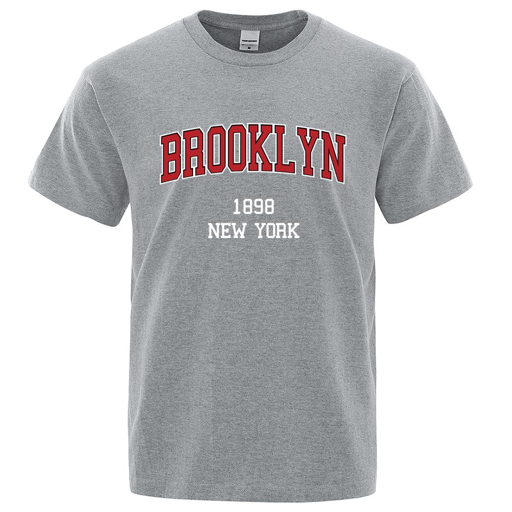 Continuously T-shirt Brooklyn 1898 New York City Letter Prints T-shirt Heren Dames Kleding T-shirts Losse Zomer T-shirt Katoen Ademend Korte Mouw 2XL