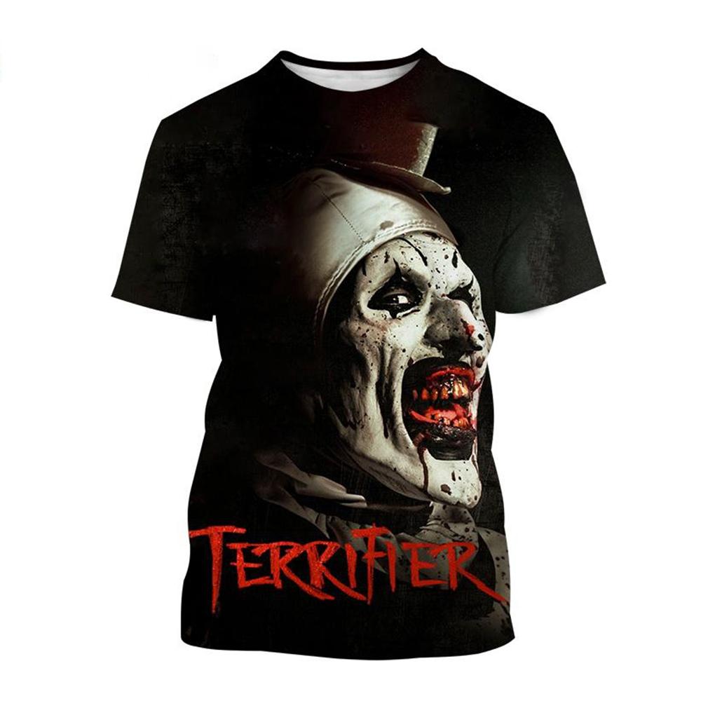 Plus Size FUGUIS Zomer Hot Selling Mode Horror 3D Printen Horror Clown Creatieve Persoonlijkheid Casual T-shirt Plus Size Tee Top M