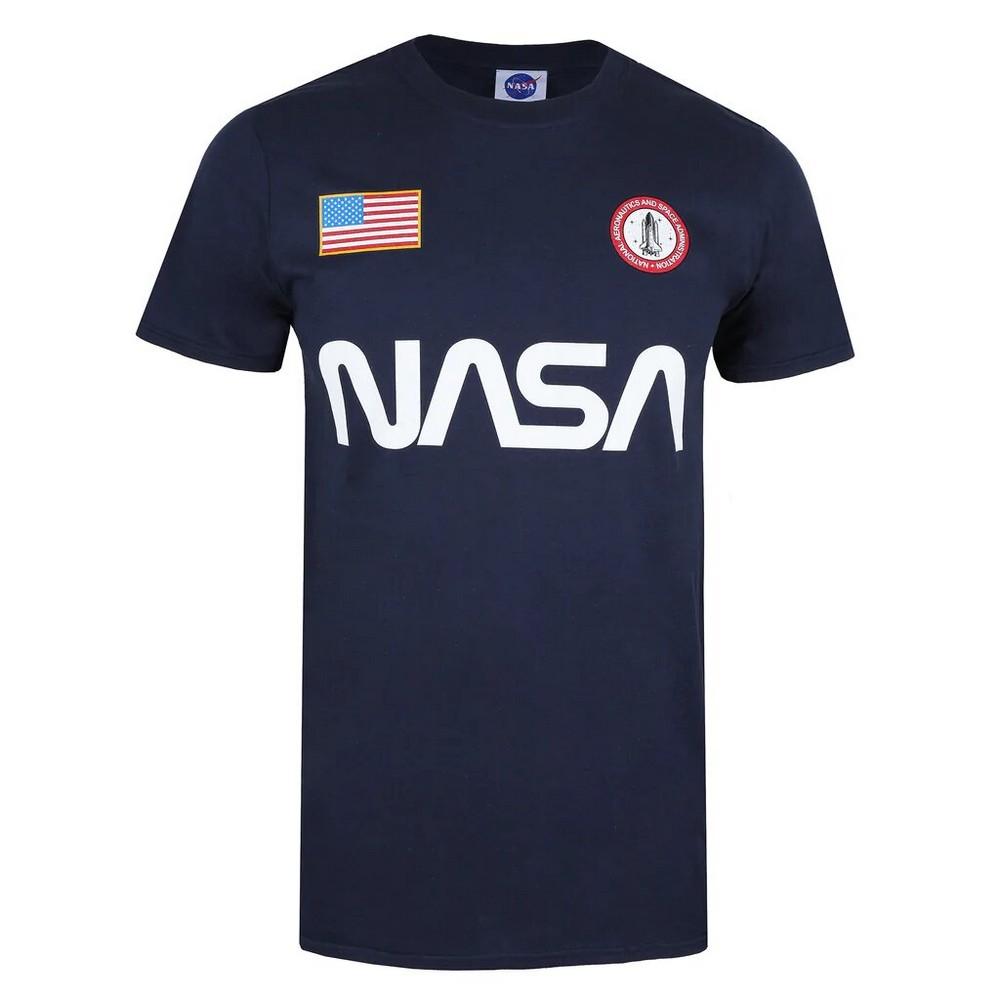 NASA katoenen T-shirt met badge voor heren M Vloot