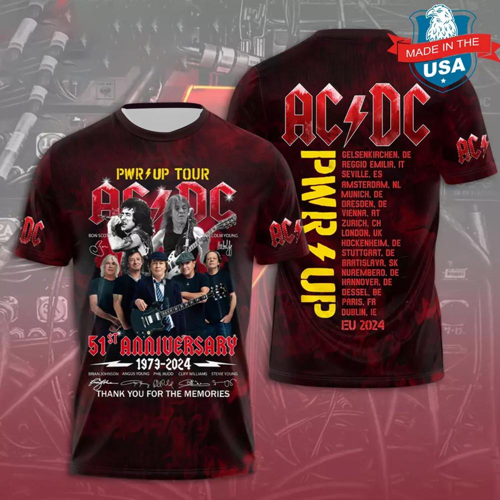 ETST0013 Zomer Herenkleding Rock Band T-shirt AC/DC 3D Print Kinderen Jongen Korte Mouw T-shirts Hip Hop Mode Ronde Hals Casual Shirts Tops 4XL