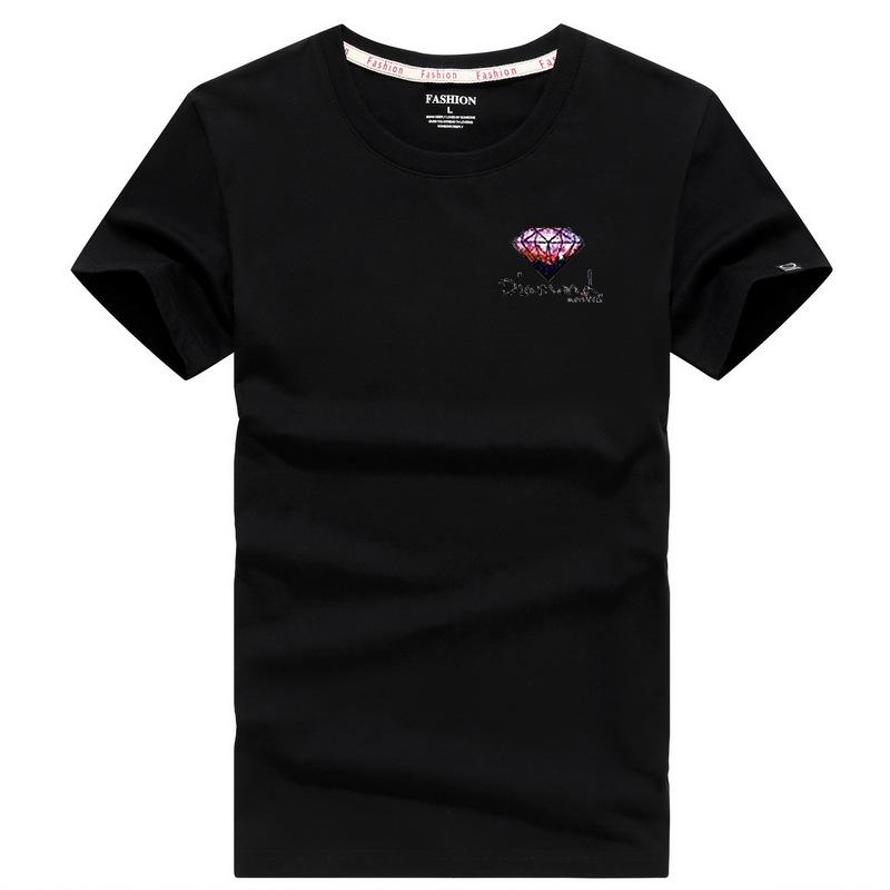 QICED Zomer T-shirt met korte mouwen Heren O-hals Trend Ondershirt S zwart