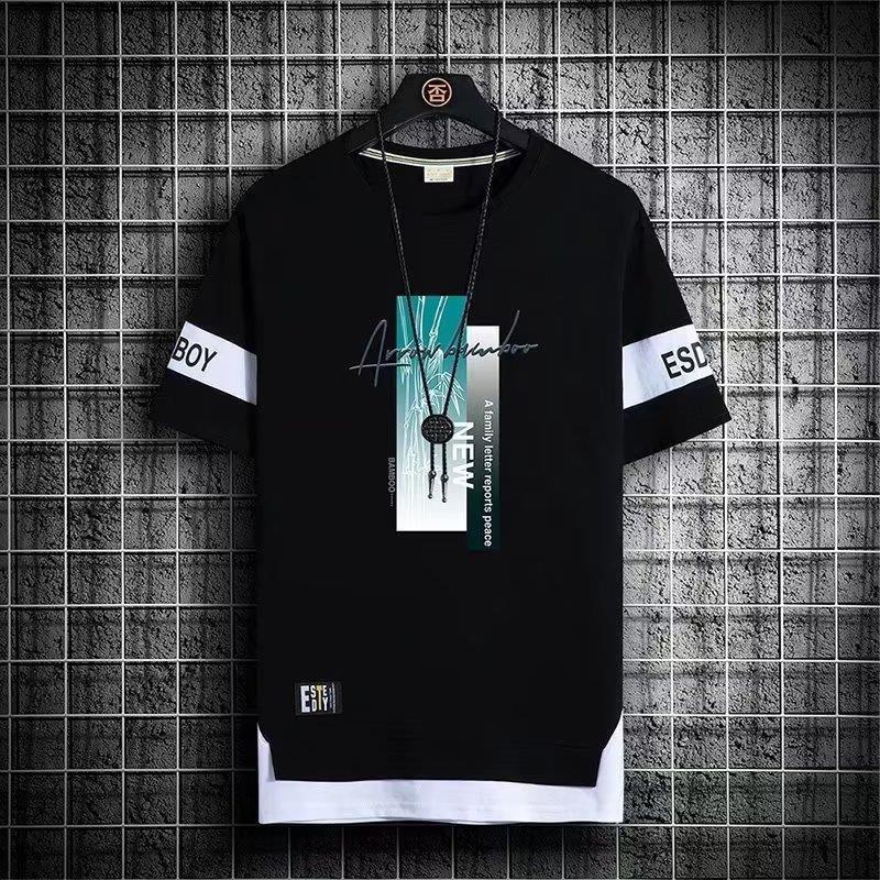 VantaGoods Trendy heren 2023 zomer T-shirt: Stijlvol, losvallend, halfmouwig ontwerp L