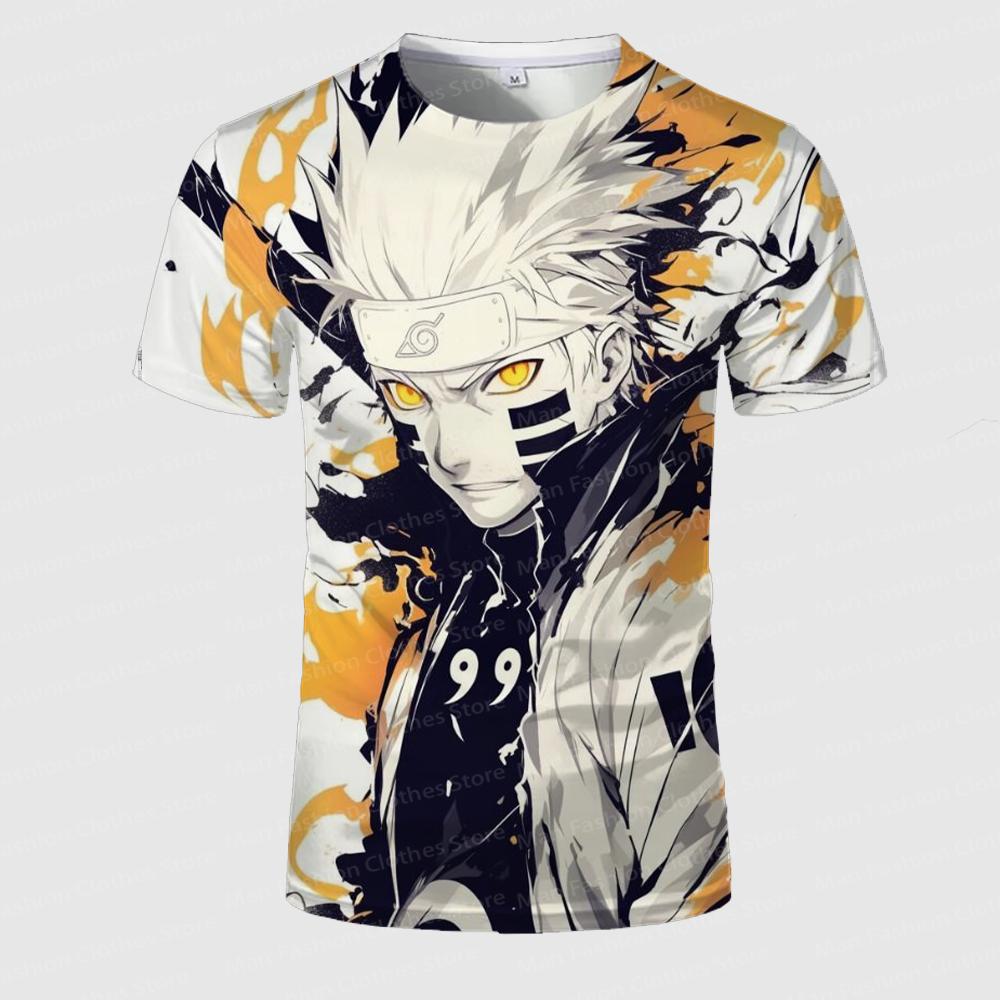 ETST35 Anime Naruto Men's T-shirt Immortal Naroto 3D Print Short Sleeve Men Women T-shirt Clothing Fashion Boys Short Sleeve Streetwear S