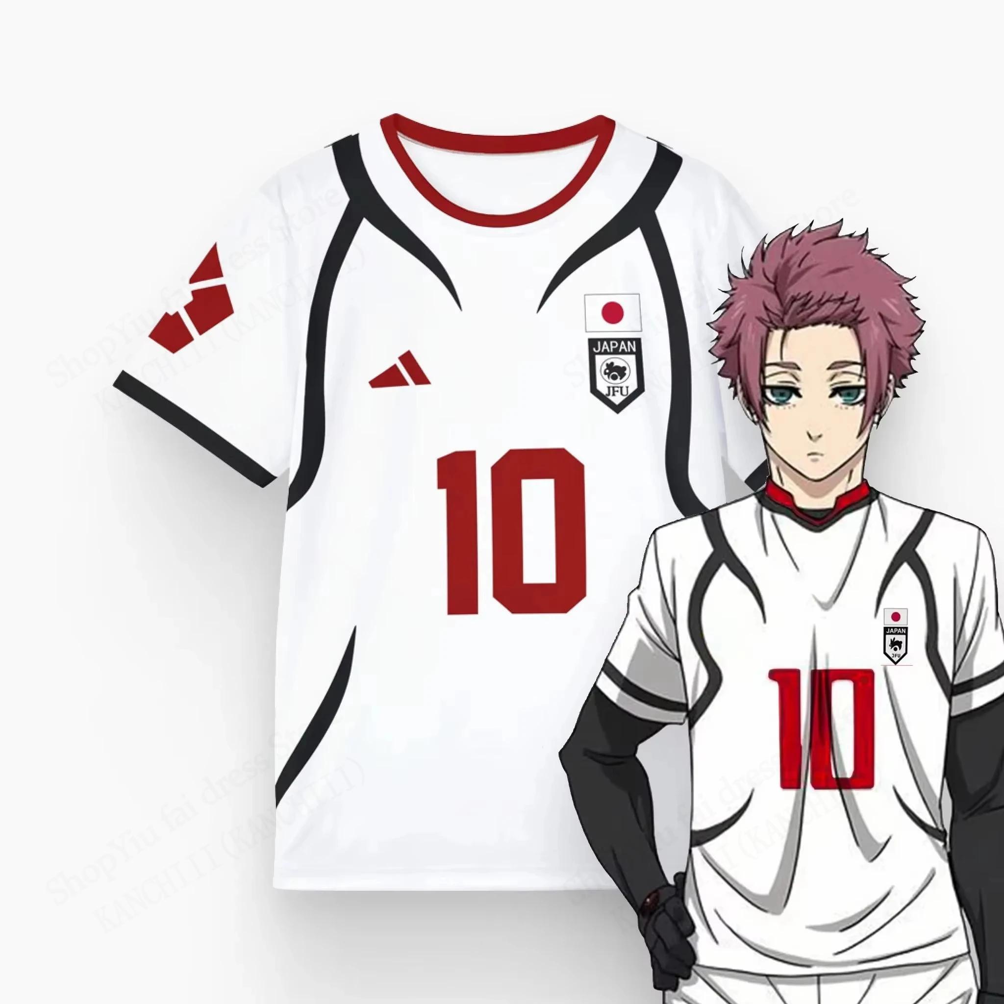 ETST35 Anime Jersey Blue Lock Sae Itoshi Cosplay 3D Geprint T-shirt Heren Dames Mode Sport Kinderen Korte Mouw T-shirts Tops M