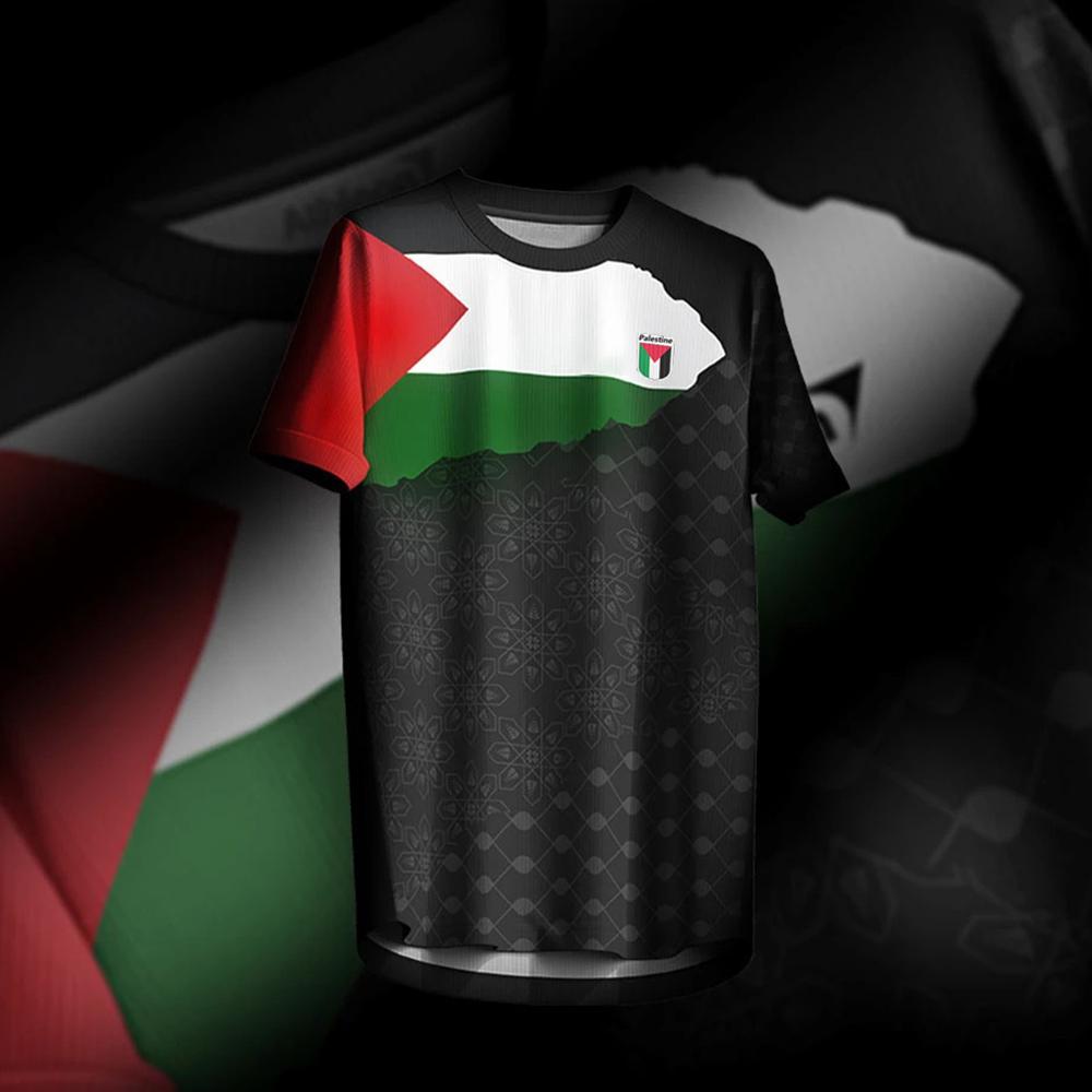 ETST 03 Palestina Voetbalshirt T-shirts Zomermode Korte Mouw Palestijnse Vlag 3D Print T-shirt Casual O-hals Losse Heren Tee Tops XL