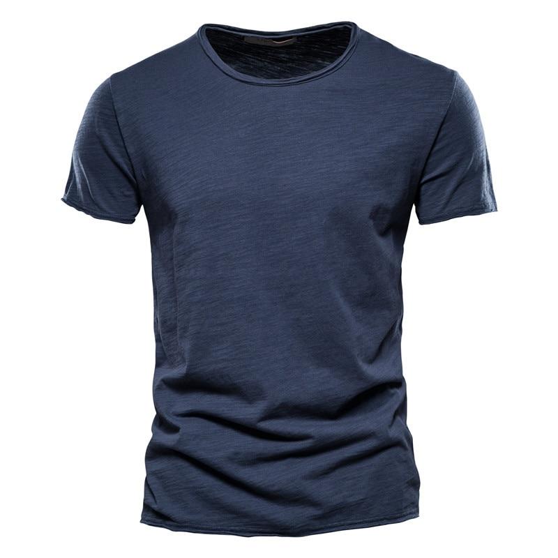 AIOPESON Men Fashion Usegiraffe Merk Kwaliteit Elasticiteit T-shirt Heren O-hals Slim Fit 100% Katoenen T-shirt Mode Korte Mouw T-shirt Heren Tops Casual T-shirt M Vloot