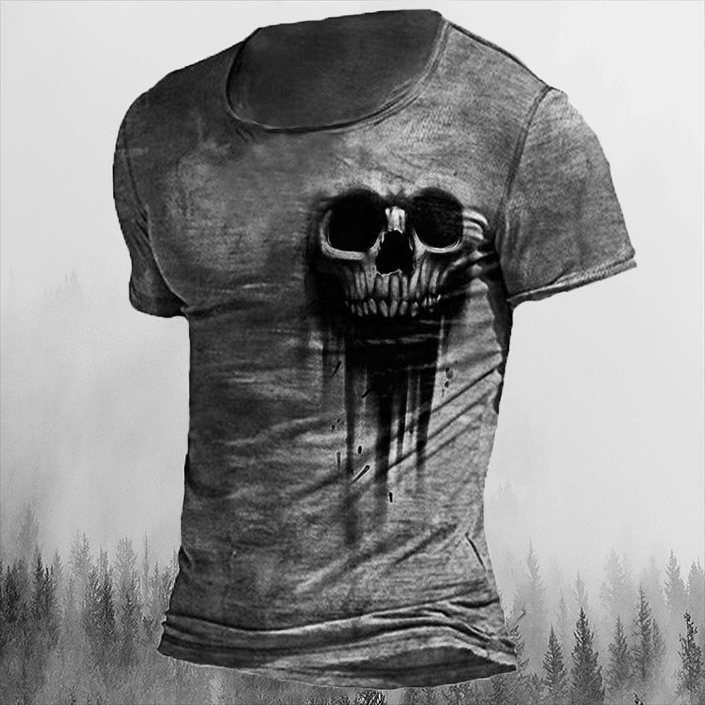 Transmission of love Mannen T-shirts Zomer 3d Vintage Horror Schedel Top Hip Hop Rock Streetwear O-hals Korte Mouw Tee Oversized T-shirt Mannelijke kleding 3XL