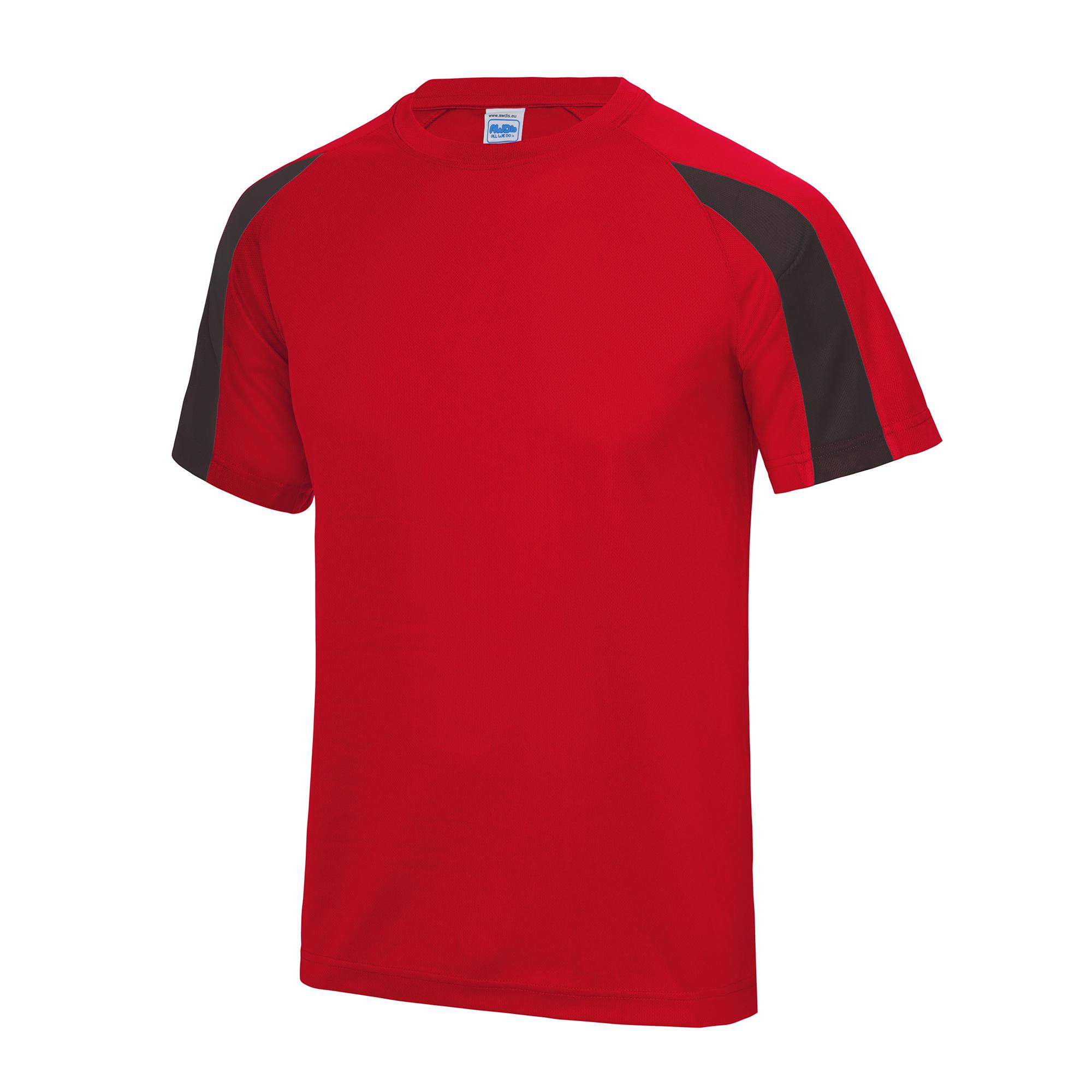Just Cool Heren Contrast Cool Sports effen T-shirt 2XL