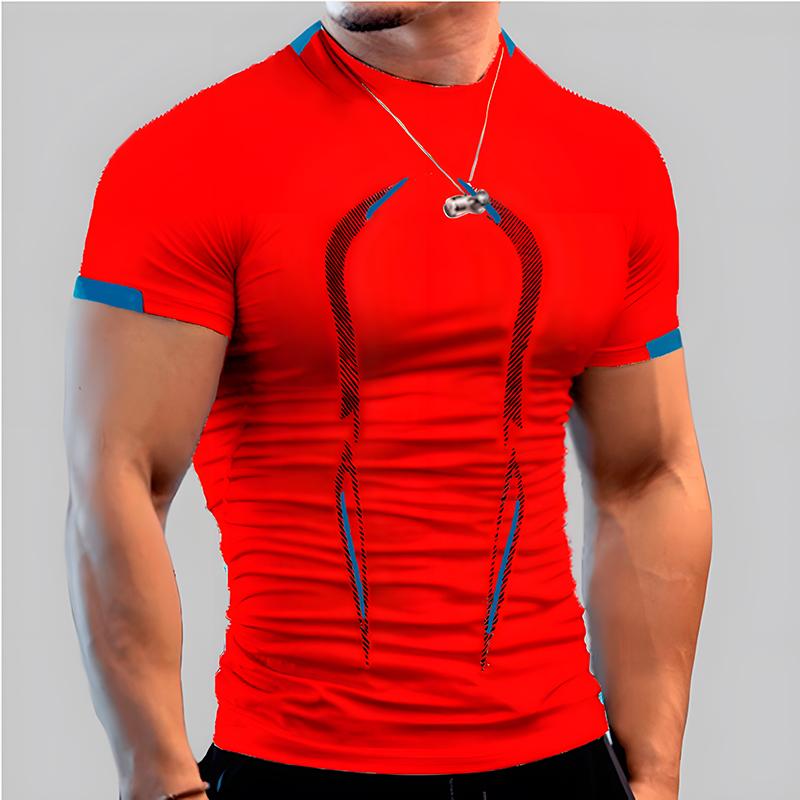 Lucky Black Cat Heren zomer casual comfortabel strak T-shirt sport gym sportkleding sneldrogend ademend shirt S