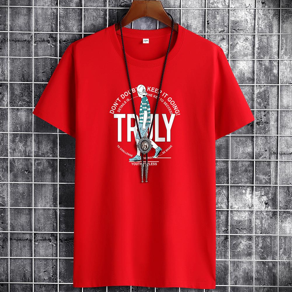 Bistrota 7 kleuren Man Fashion Tee Puur katoenen T-shirt met korte mouwen M