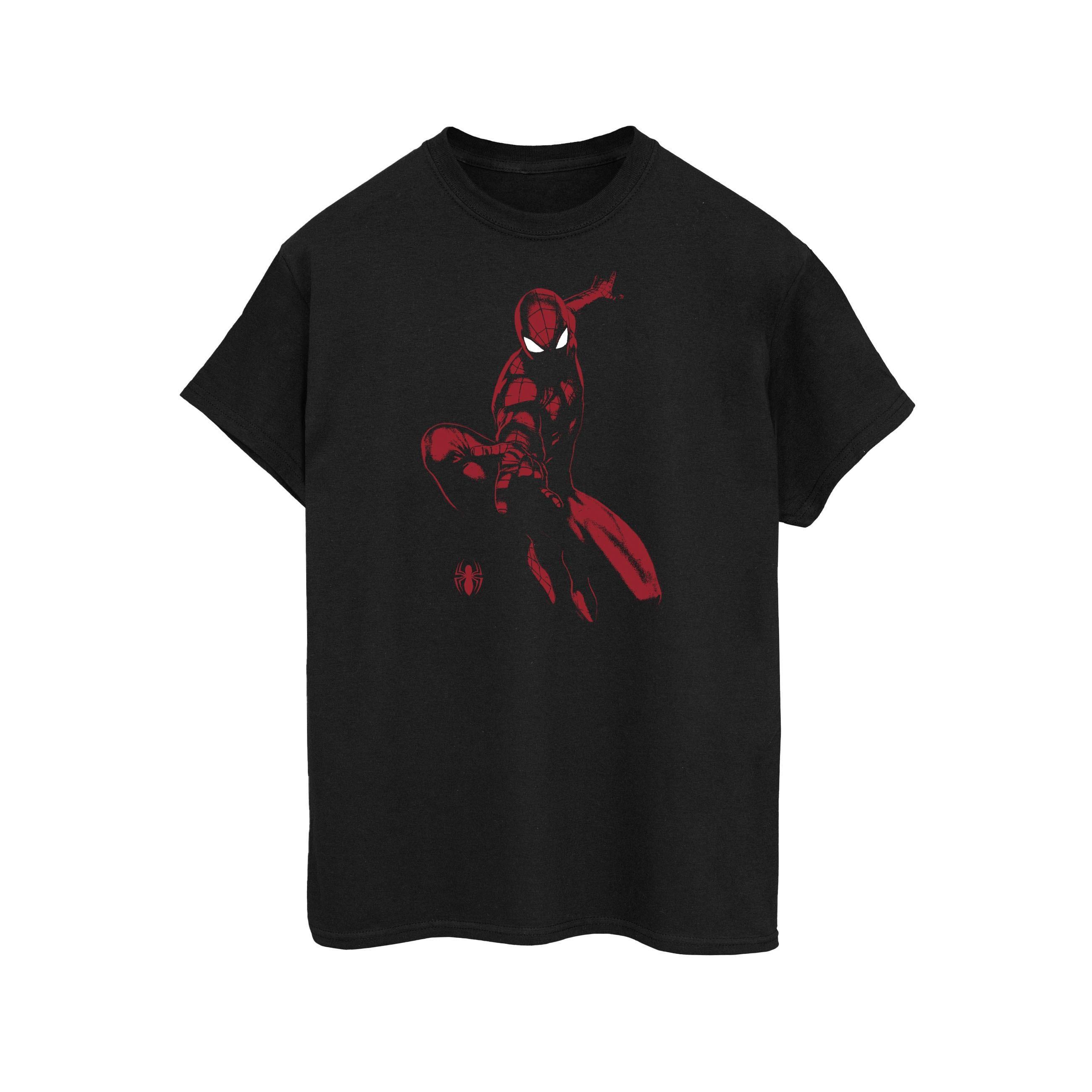 Spider-Man heren schaduw katoenen T-shirt M zwart