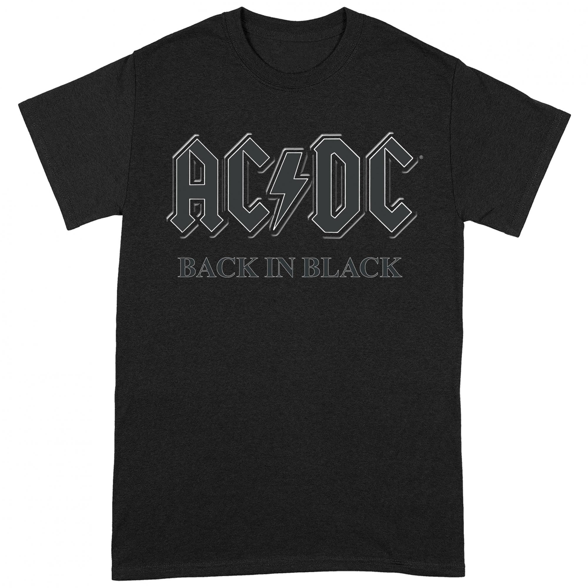 AC/DC Unisex volwassen terug in zwart T-shirt XL