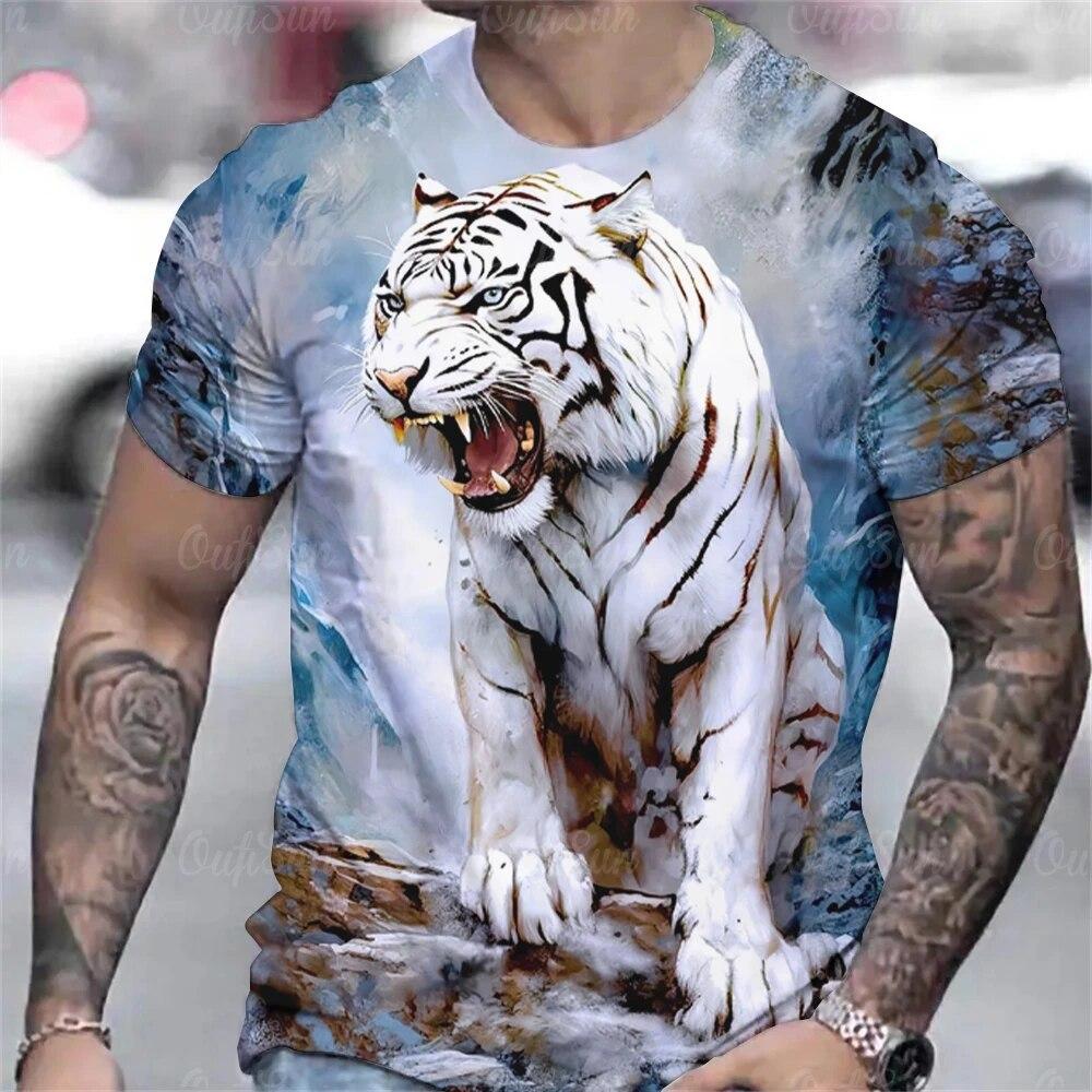 ETST WENDY 05 Dieren T-shirt voor mannen 3D Tijger bedrukte mode heren Street Designer korte mouwen Harajuku sweatshirt losse oversized T-shirts XL