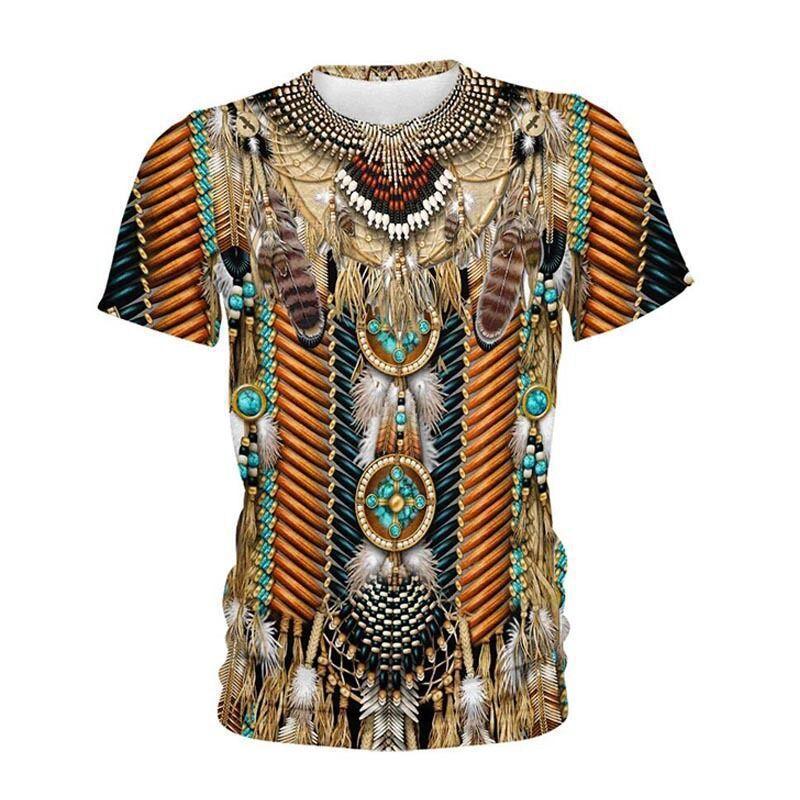Nihao T-shirt voor herenkleding Unisex Indiase stijl 3D-bedrukte T-shirts Zomer Tops Korte mouw Mode Casual Oversized T-shirts 2XL