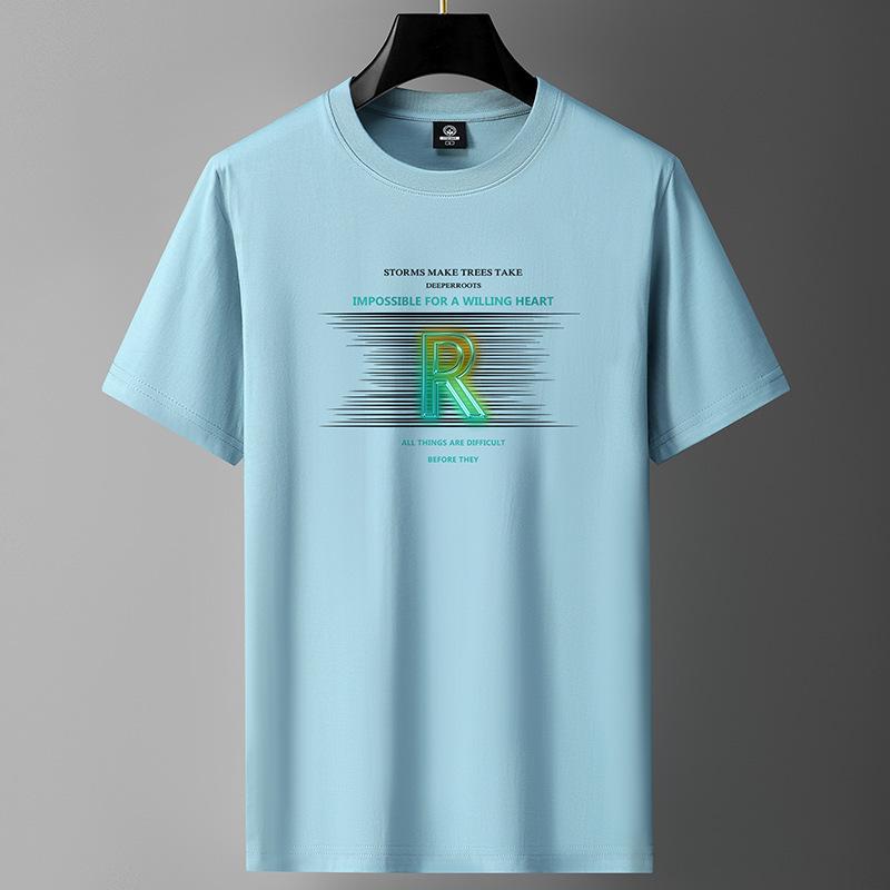 Bistrota R M-6XL Puur katoenen heren T-shirt met korte mouwen en ronde hals voor jongens, casual T-shirt XL