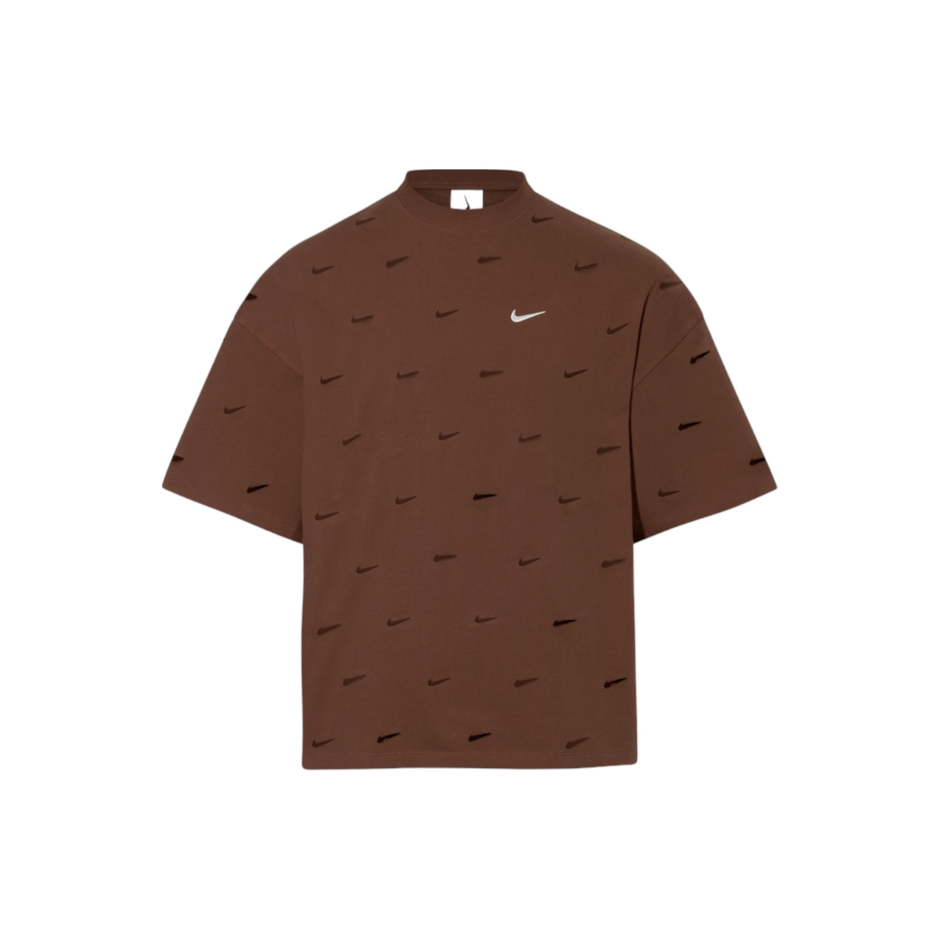 Nike X Jacquemus Co-Branded Hollow-Out T-shirt met Verlaagde Schouders V1 Unisex Tops Cacaobruin FJ3478-259 L