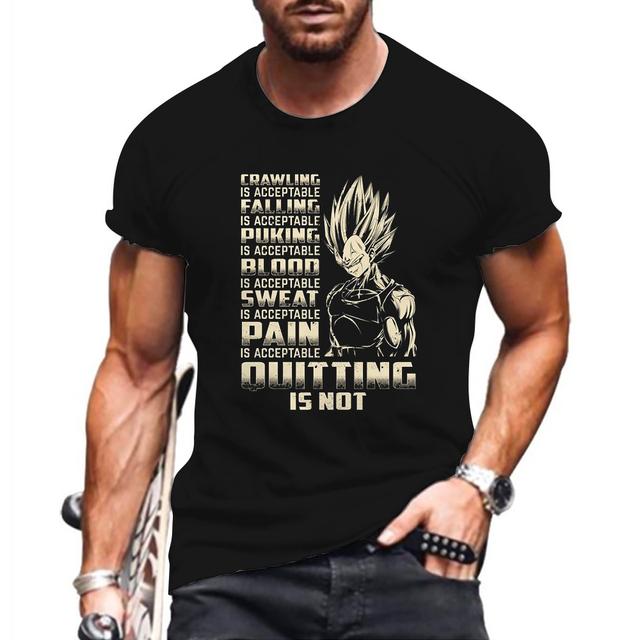Baibao QIQI Shirt Man Vegeta Zomer Gym T-shirt Man Z Kleding Mannen Goku High Street 2024 Harajuku Stijl 3D Print Koppel Outfit L
