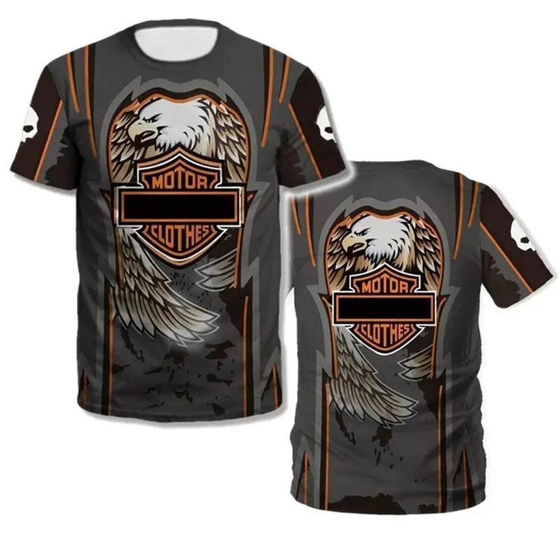 ETST 03 2024 Nieuwe Hot Sell Match Skull Mannen Vrouwen Motorfiets Harleys Race 3D T-shirt Korte Mouw Davidsons Cool Trend Oversized Tees Tops XL