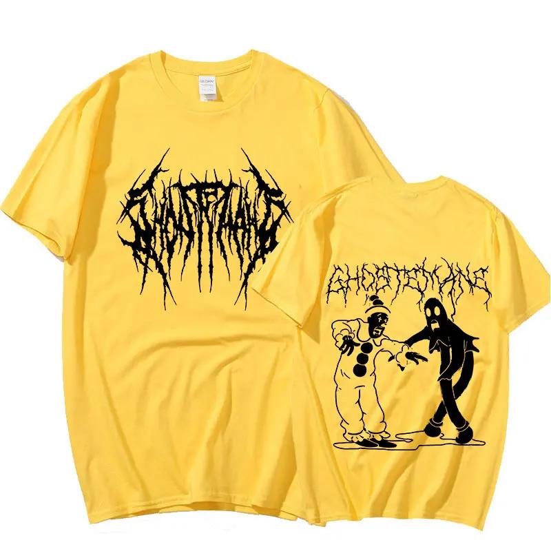 Plus Size FUGUIS Ghostemane Dubbelzijdige Print T-shirt Heren Dames 100% Katoen Mode Hip Hop Metal Gothic Rock T-shirt Oversized Losse Streetwear XXL