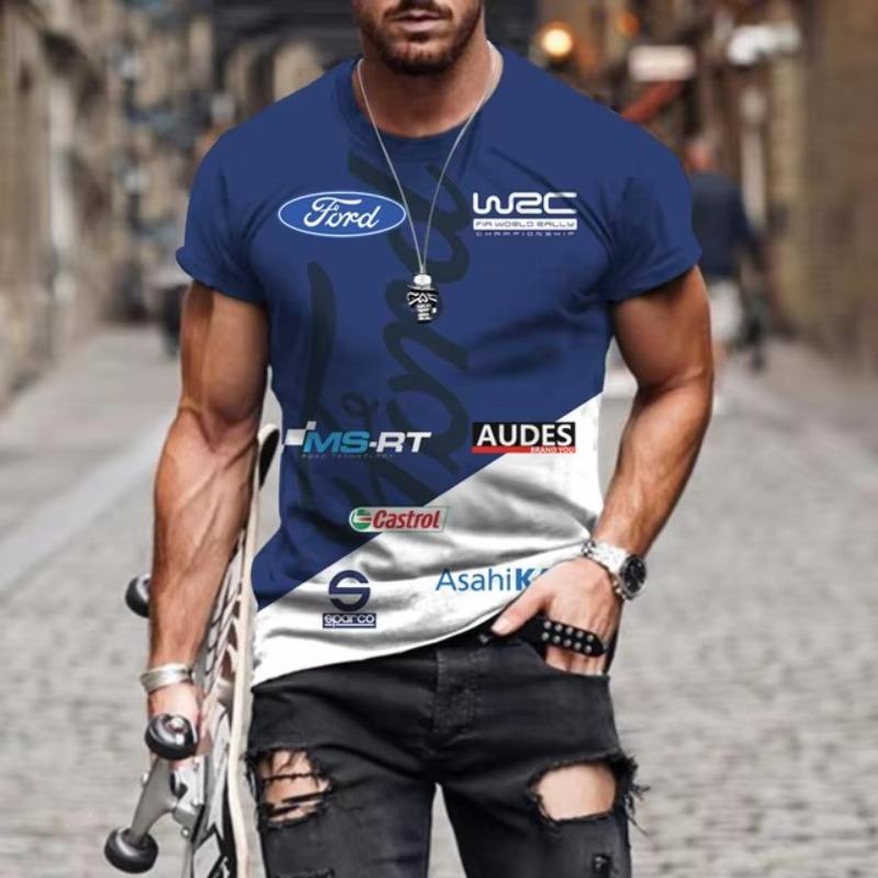 Forever Men Zomer Autorally Sport T-shirt 3D Geprint Ademend Buiten Top O-hals Sport Sneldrogend Heren T-shirt Top 3XL