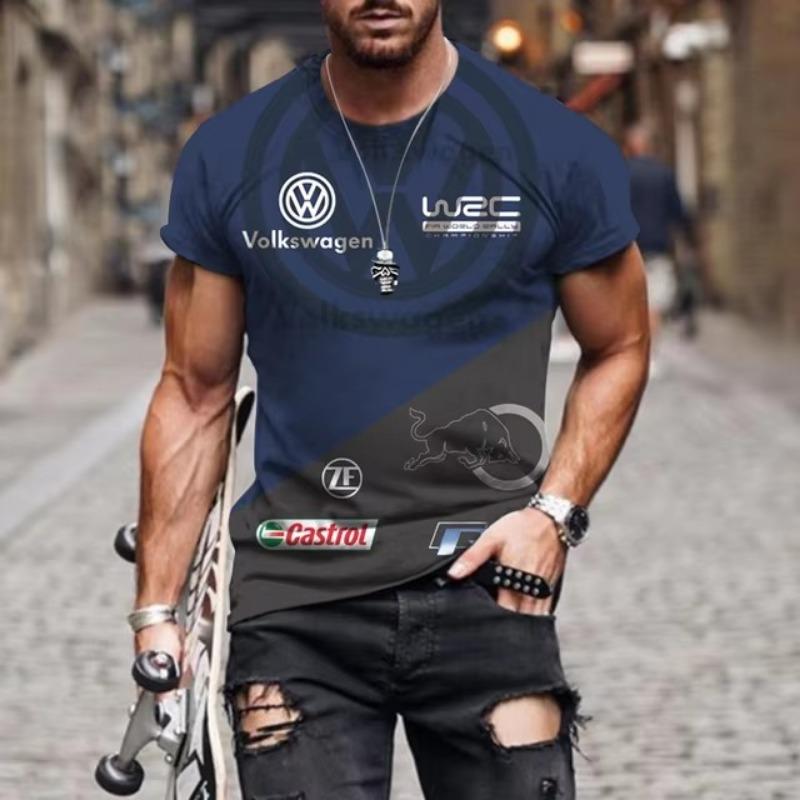 Forever Men Zomer Autorally Sport T-shirt 3D Geprint Ademend Buiten Top O-hals Sport Sneldrogend Heren T-shirt Top L