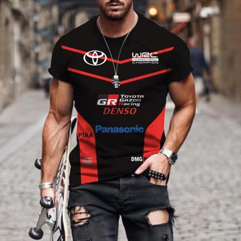 Forever Men Zomer Autorally Sport T-shirt 3D Geprint Ademend Buiten Top O-hals Sport Sneldrogend Heren T-shirt Top 3XL