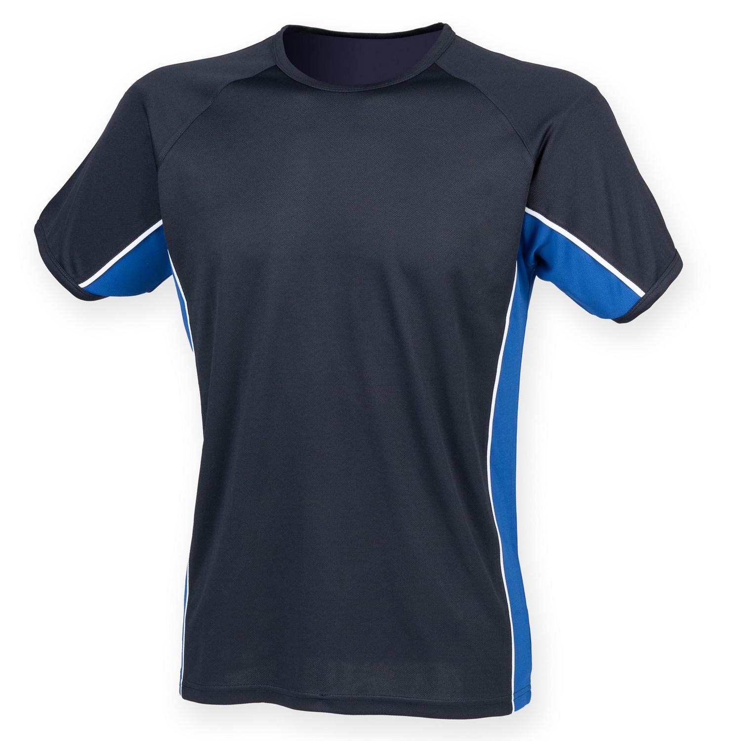 Finden & Hales Heren sport-T-shirt met korte mouwen en prestatiepaneel S