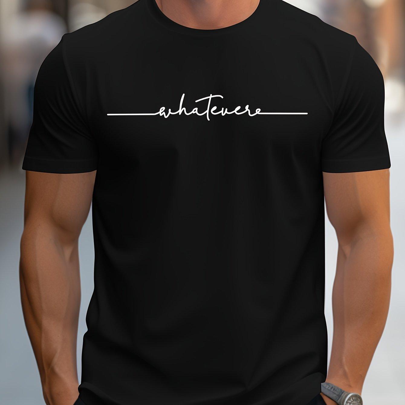 ForYourBeauty Heren zomer casual losse maat 100% katoen letterprint ronde hals korte mouwen T-shirt top XXL