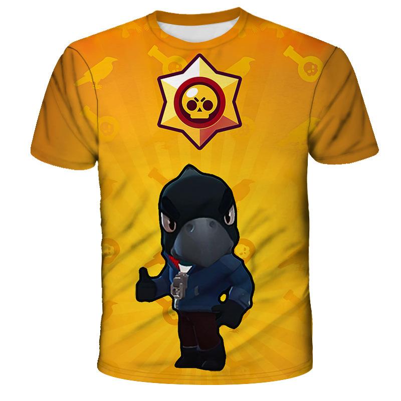 Baibao QIQI Polyester Snel drogend BRAWL STARS Heren Top Zomer Kinderen Casual Comfortabel Snel drogend Ademend Kinder T-shirt Kleding XXS-6XL 12 S