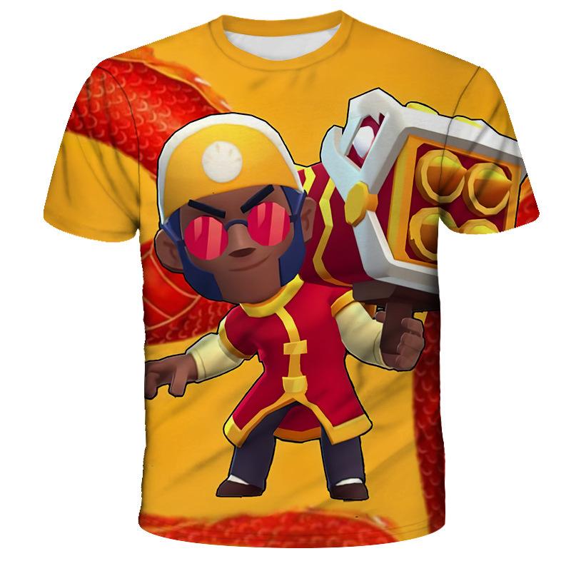 Baibao QIQI Polyester Snel drogend BRAWL STARS Heren Top Zomer Kinderen Casual Comfortabel Snel drogend Ademend Kinder T-shirt Kleding XXS-6XL 12 L