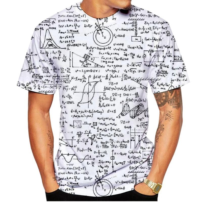 HerSight Funny Mathematical T Shirt Mathematics Formula Print Men Woman Short Sleeve T-shirts Streetwear Harajuku Kid Top Tee Clothing L