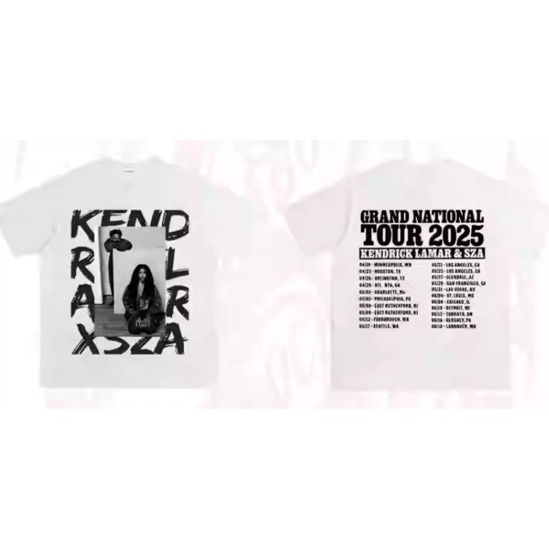 The best product for you SZA Kendrick Lamar Wereldtour Amerikaanse Fans Support Retro Katoen Heren- en Dames T-shirts Lange Korte Mouw XXL