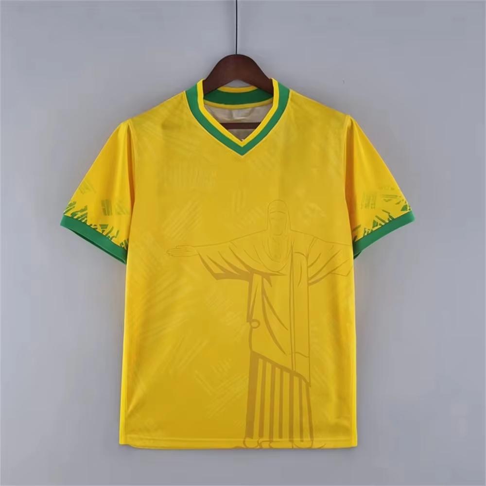 Zengyanqin02 Zomer Voetbal Trainingstop Brazilië Speciale Editie Jezus Zwart Grijs Voetbalshirt Volwassenen Kinderen Buiten Heren T-shirts Hot Top M