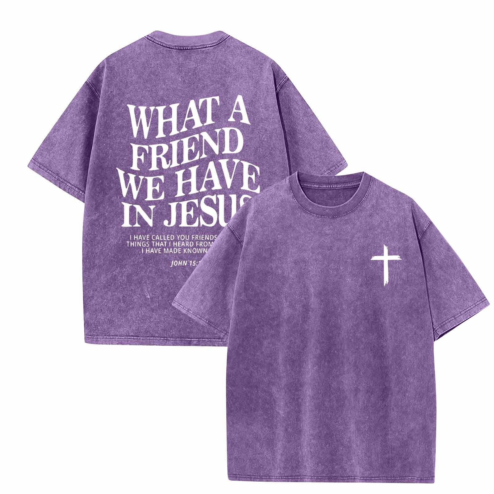 Wahaha123 Heren Zomer Effen Kleur Gewassen Distressed Drop Shoulder T-Shirt Heren Casual Mode T-Shirt XXL paars
