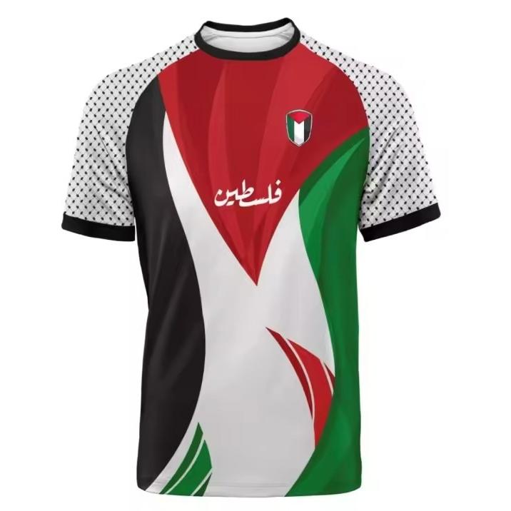 ForYourBeauty Heren Palestijnse Vlag Jersey T-shirt Ademend 3D-print 4XL