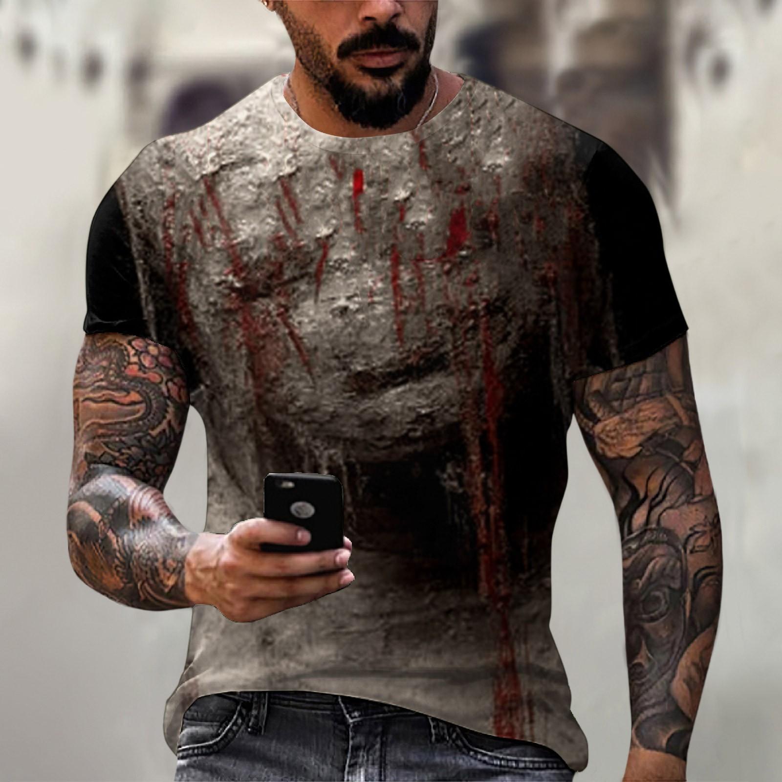 Invincible Halloween printed men's round-neck cotton-like short-sleeved top T-shirt XL