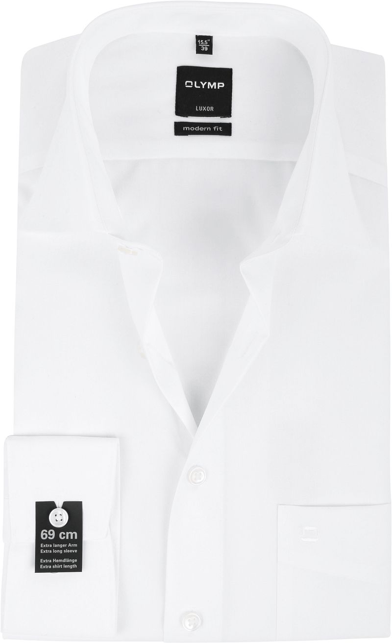 Olymp Luxor Extra Lange Mouwen Overhemd Modern Fit Wit