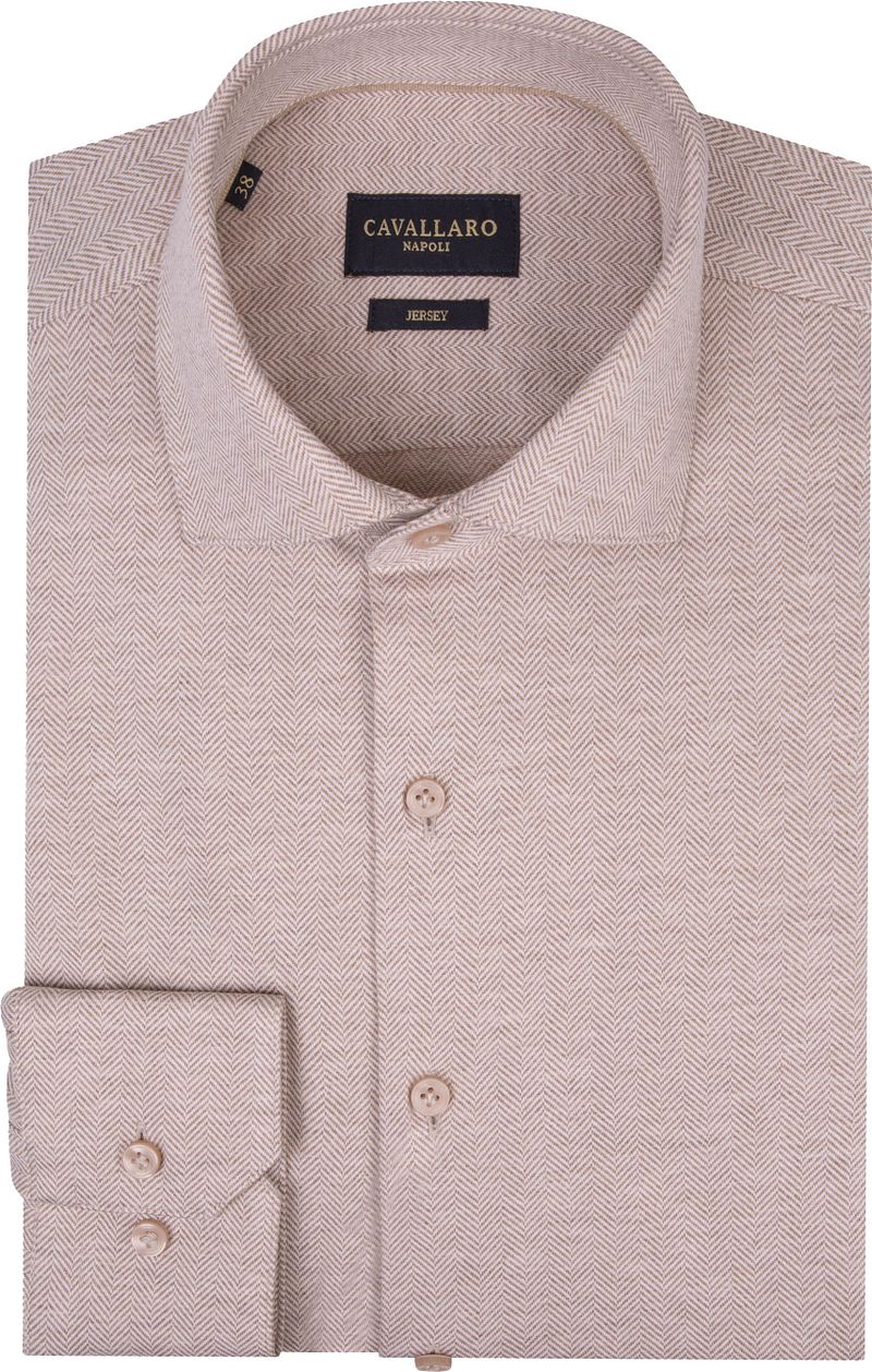 Cavallaro Napoli Cavallaro Brizino Overhemd Sand