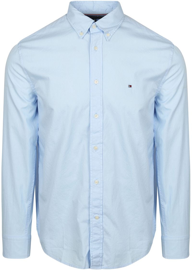 Tommy Hilfiger Poplin Overhemd Flex Lichtblauw