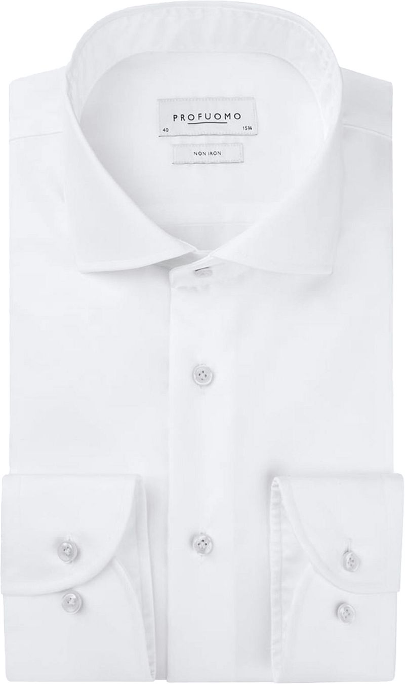 Profuomo Shirt Extra Lange Mouwen Cutaway Wit