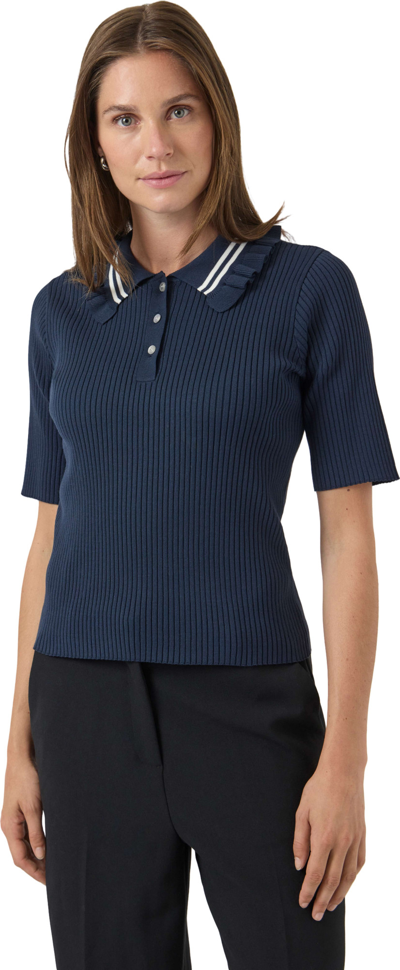 Y.A.S Yasprimos 2/4 knit pullover s. navy r/birch